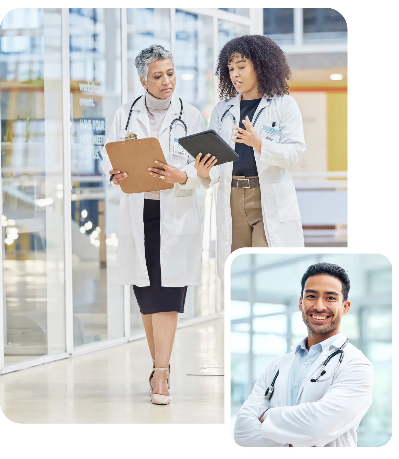 Doctors discussing patient records